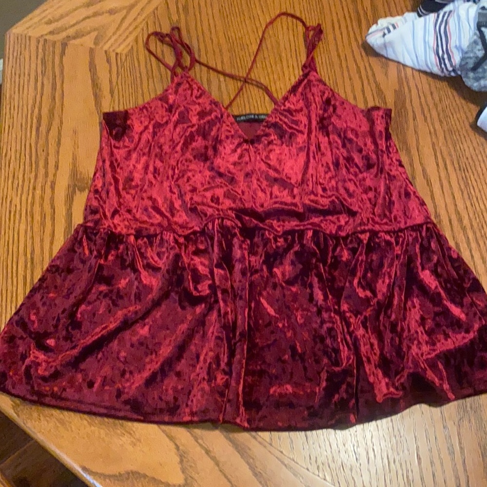 COPY - Velvet peplum tank